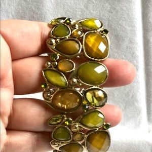 Olive Green & Gold elastic cuff